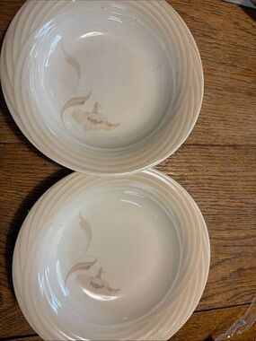 26 International Cream Floral Rim Ceramic Serving Bowls - Set of 2